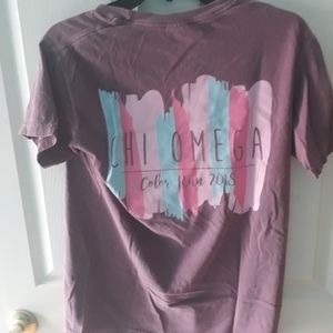 Chi Omega color run pocket tee